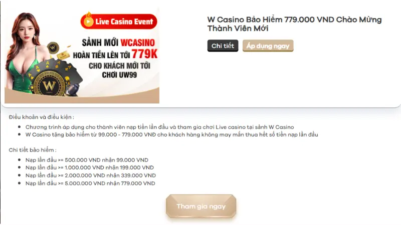 Casino bảo hiểm 779k cho thành viên mới chơi uw99 Casino bảo hiểm 779k cho thành viên mới chơi uw99