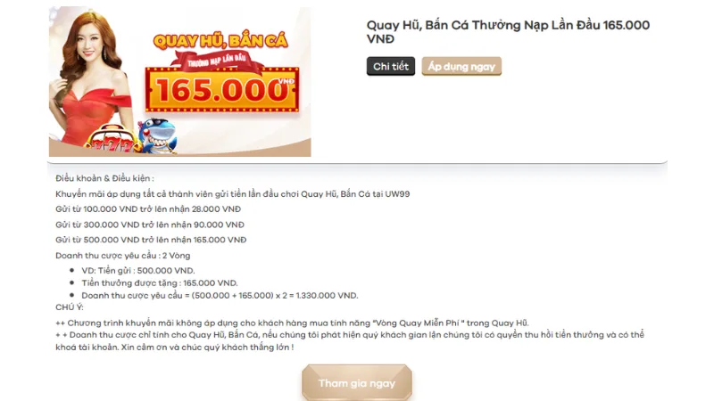 Khuyến mãi quay thưởng, bắn cá uw99 Khuyến mãi quay thưởng, bắn cá uw99
